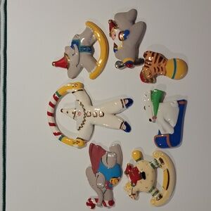 Vintage Lindt-Stymeist Designs Flat Ornaments Circus Theme Lot of 7